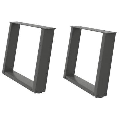 Gambe per Tavolino da CaffÃ¨ a Forma di U 2 pz Antracite 60x(42-43) cm Acciaio