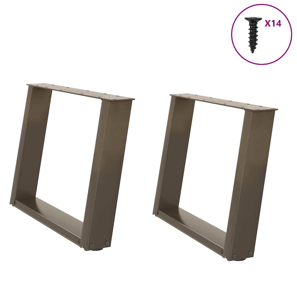Gambe per Tavolino da CaffÃ¨ a Forma di U 2 pz Acciaio Naturale 60x(42-43) cm Acciaio
