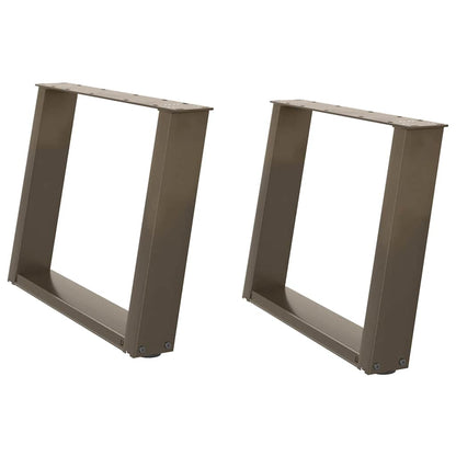 Gambe per Tavolino da CaffÃ¨ a Forma di U 2 pz Acciaio Naturale 60x(42-43) cm Acciaio