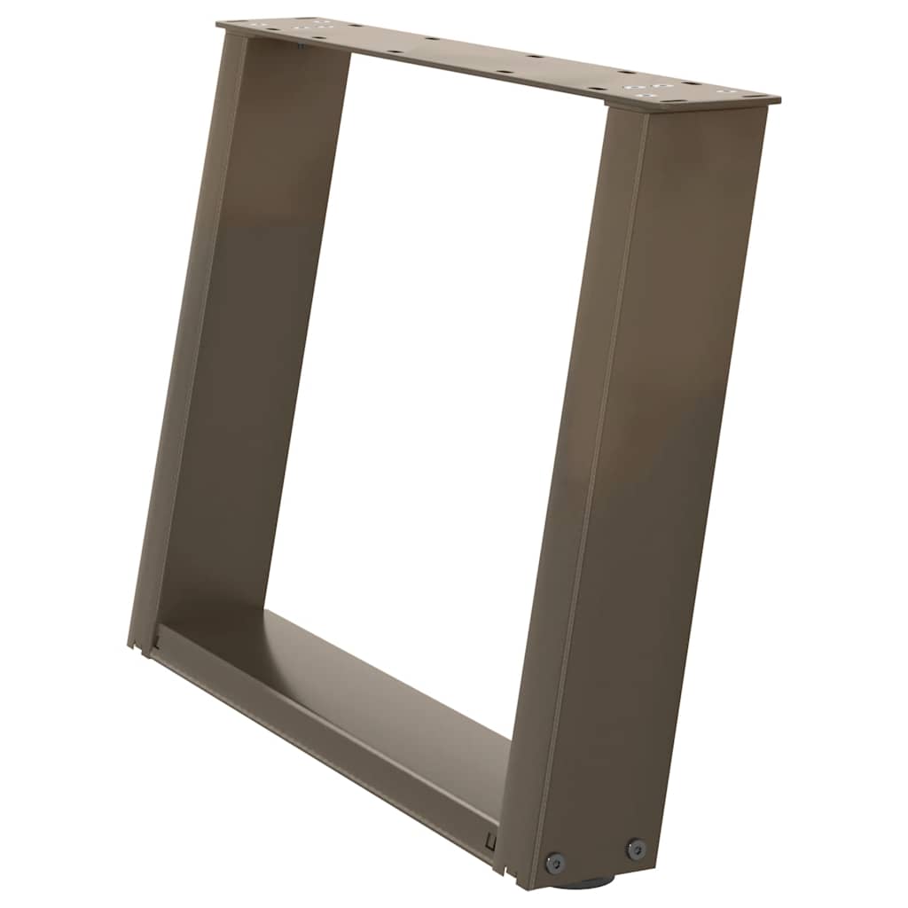 Gambe per Tavolino da CaffÃ¨ a Forma di U 2 pz Acciaio Naturale 60x(42-43) cm Acciaio