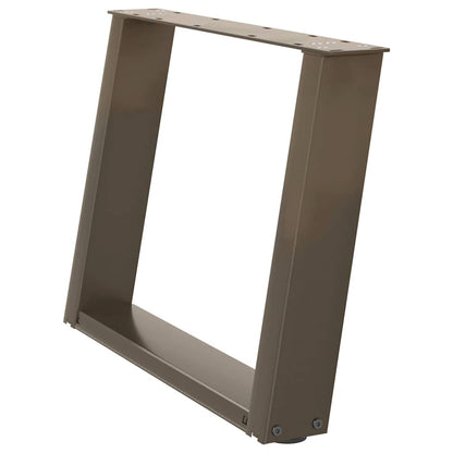 Gambe per Tavolino da CaffÃ¨ a Forma di U 2 pz Acciaio Naturale 60x(42-43) cm Acciaio