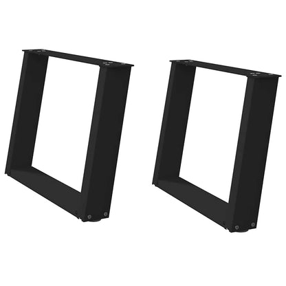 Gambe per Tavolino da CaffÃ¨ a Forma di U 2 pz Nere 70x(42-43) cm Acciaio