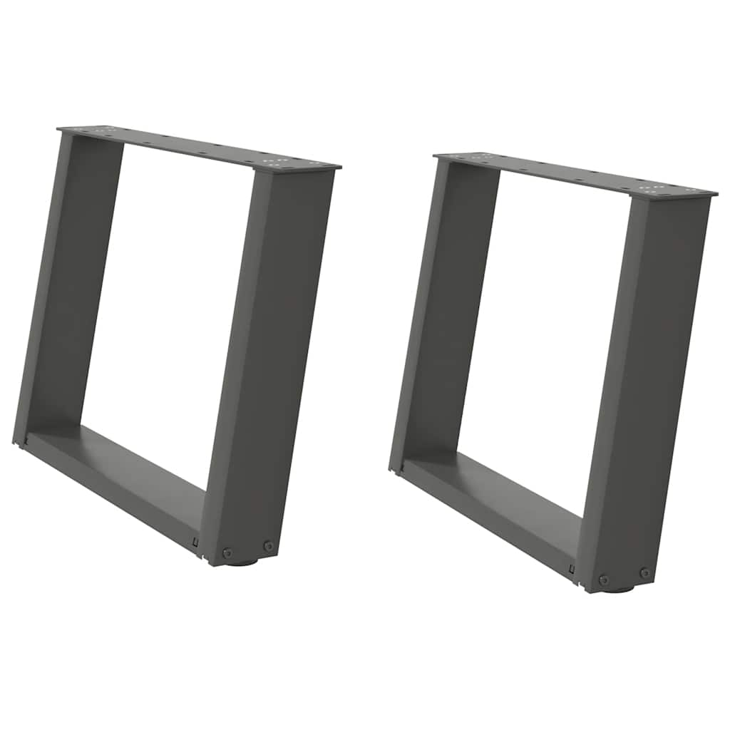 Gambe per Tavolino da CaffÃ¨ a Forma di U 2 pz Antracite 70x(42-43) cm Acciaio