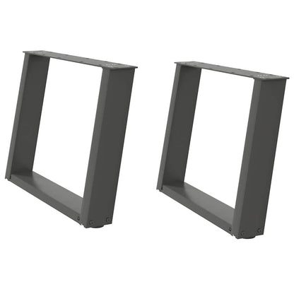 Gambe per Tavolino da CaffÃ¨ a Forma di U 2 pz Antracite 70x(42-43) cm Acciaio