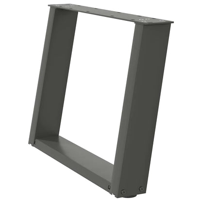 Gambe per Tavolino da CaffÃ¨ a Forma di U 2 pz Antracite 70x(42-43) cm Acciaio