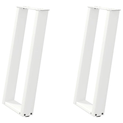 Gambe per tavolo consolle a forma di U 2 pz bianche 28x(72-73) cm in acciaio