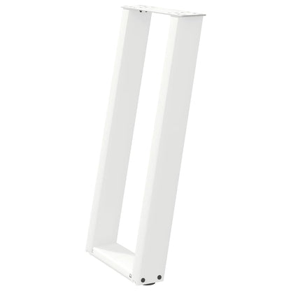 Gambe per tavolo consolle a forma di U 2 pz bianche 28x(72-73) cm in acciaio