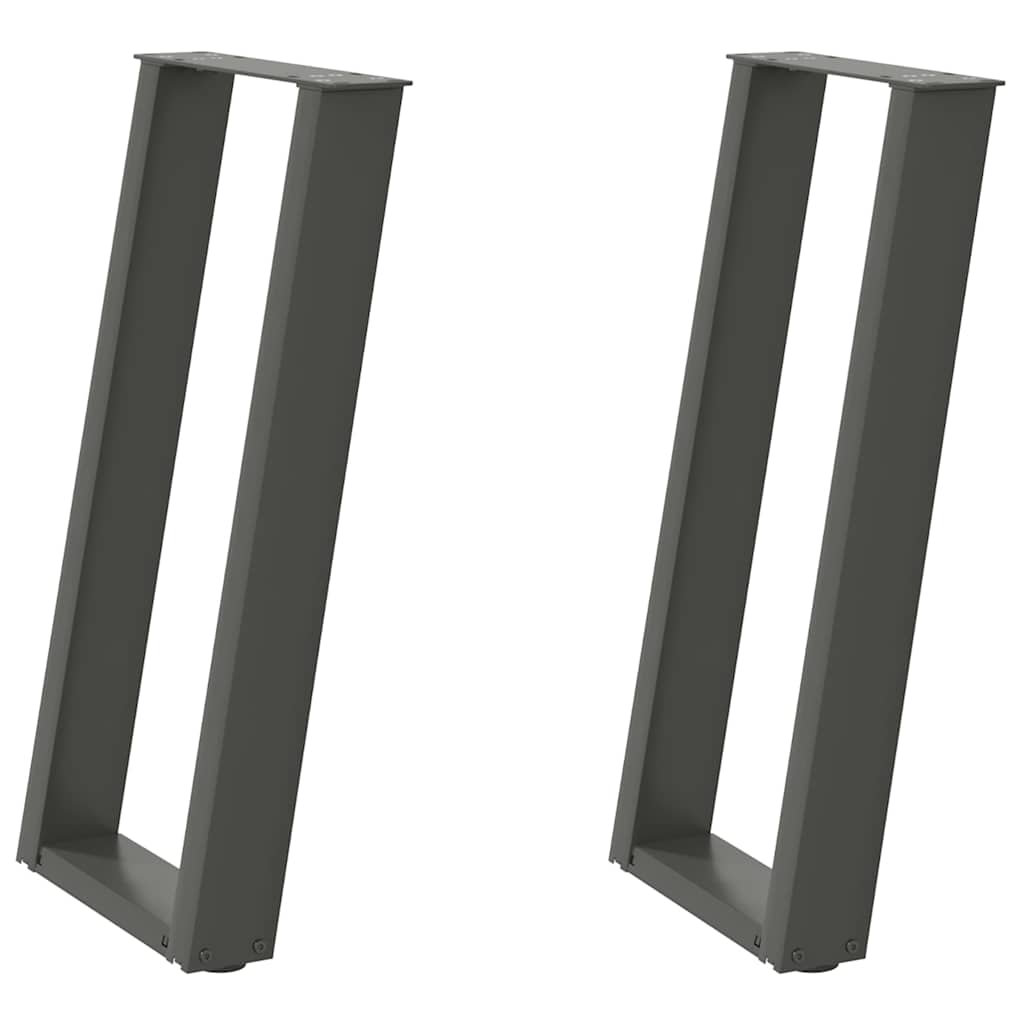 Gambe per tavolo consolle a forma di U 2 pz Antracite 28x(72-73) cm Acciaio