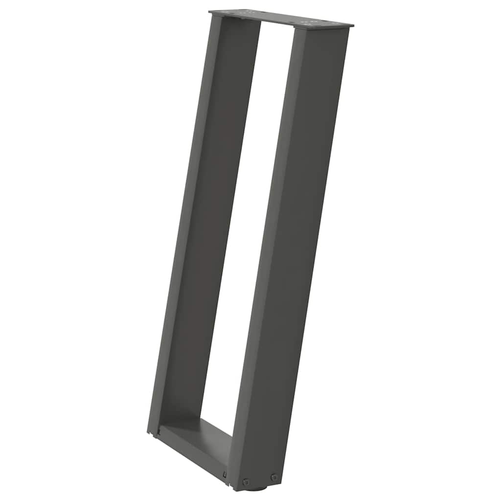 Gambe per tavolo consolle a forma di U 2 pz Antracite 28x(72-73) cm Acciaio