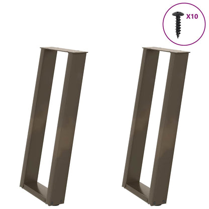 Gambe Tavolo Consolle a U 2 pz 28x(72-73) cm Acciaio