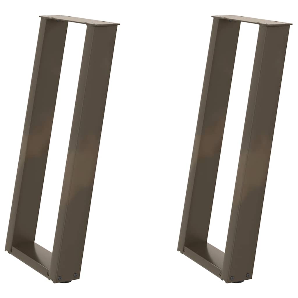 Gambe Tavolo Consolle a U 2 pz 28x(72-73) cm Acciaio