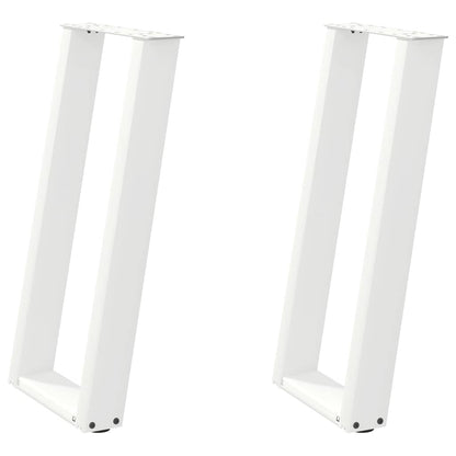 Gambe per tavolo consolle a forma di U 2 pz bianche 38x(72-73) cm in acciaio