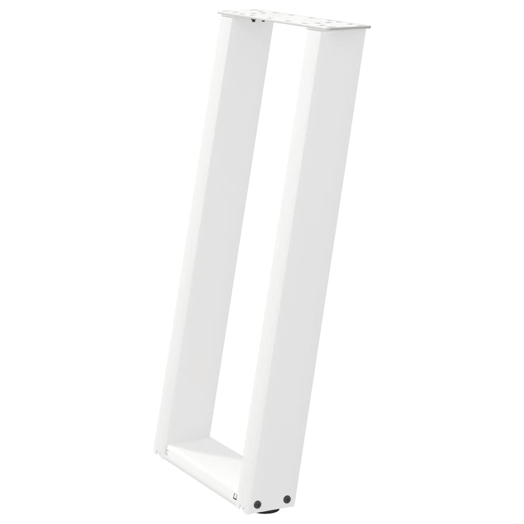 Gambe per tavolo consolle a forma di U 2 pz bianche 38x(72-73) cm in acciaio