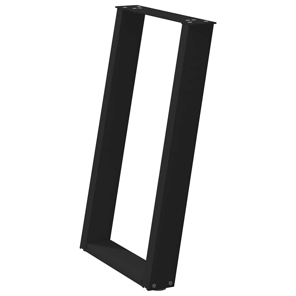 Gambe per tavolo da pranzo a forma di U 2 pz nere 50x(72-73) cm in acciaio