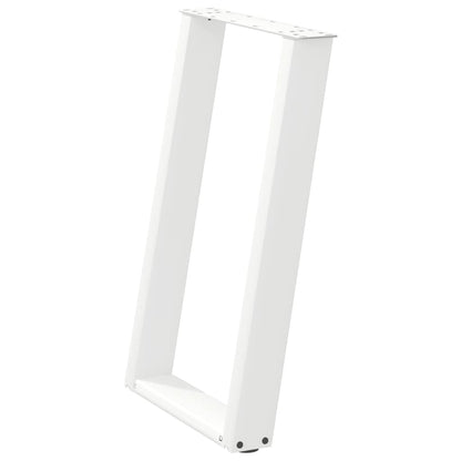 Gambe per tavolo da pranzo a forma di U 2 pz bianche 50x(72-73) cm in acciaio