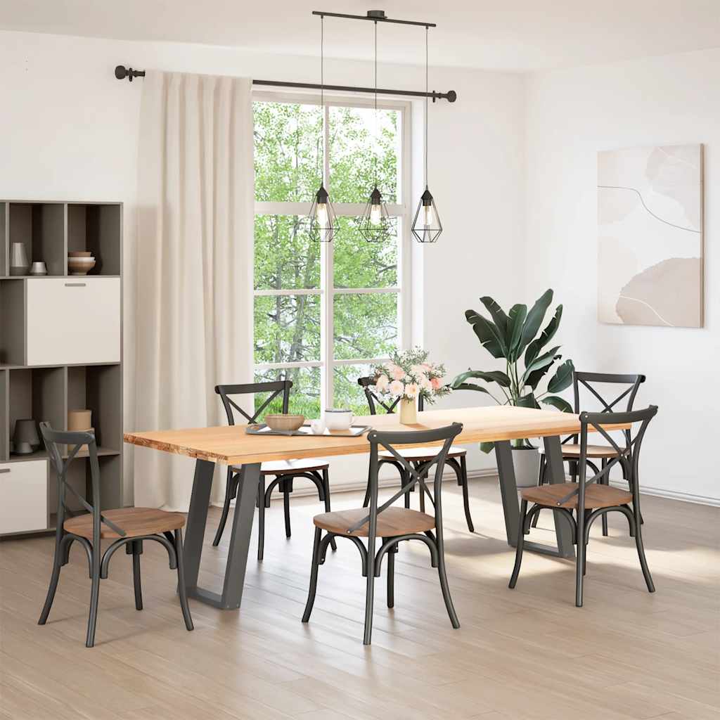 Gambe per tavolo da pranzo a forma di U 2 pz Antracite 50x(72-73) cm Acciaio
