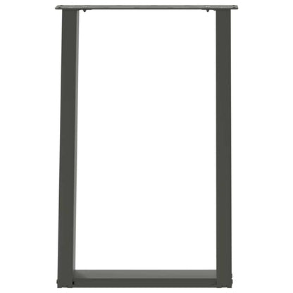 Gambe per tavolo da pranzo a forma di U 2 pz Antracite 50x(72-73) cm Acciaio