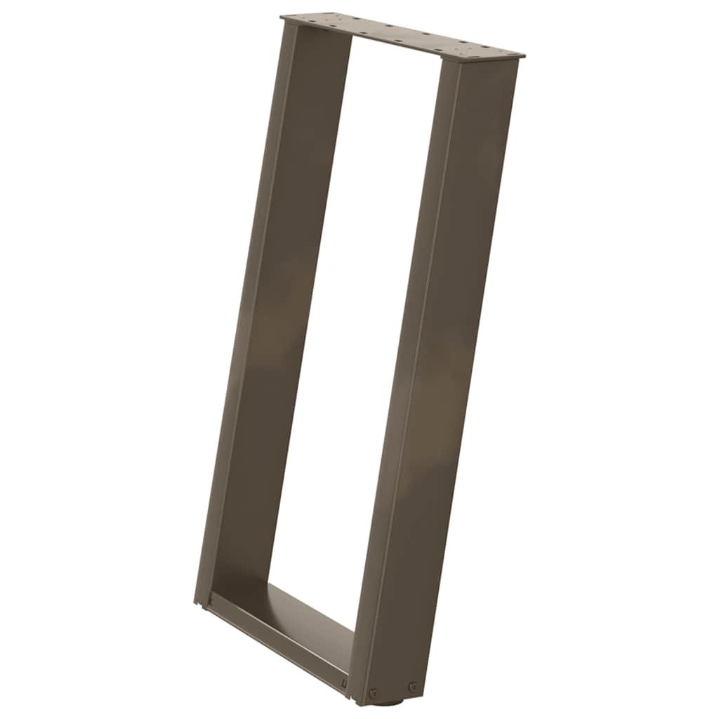 Gambe per tavolo da pranzo a forma di U 2 pz in acciaio naturale 50x(72-73) cm