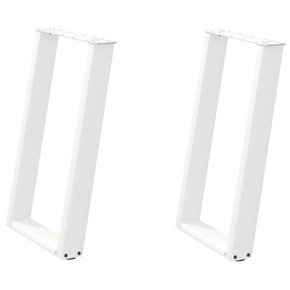 Gambe per tavolo da pranzo a forma di U 2 pz bianche 60x(72-73) cm in acciaio