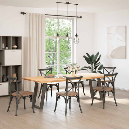 Gambe per tavolo da pranzo a forma di U 2 pz in acciaio naturale 60x(72-73) cm