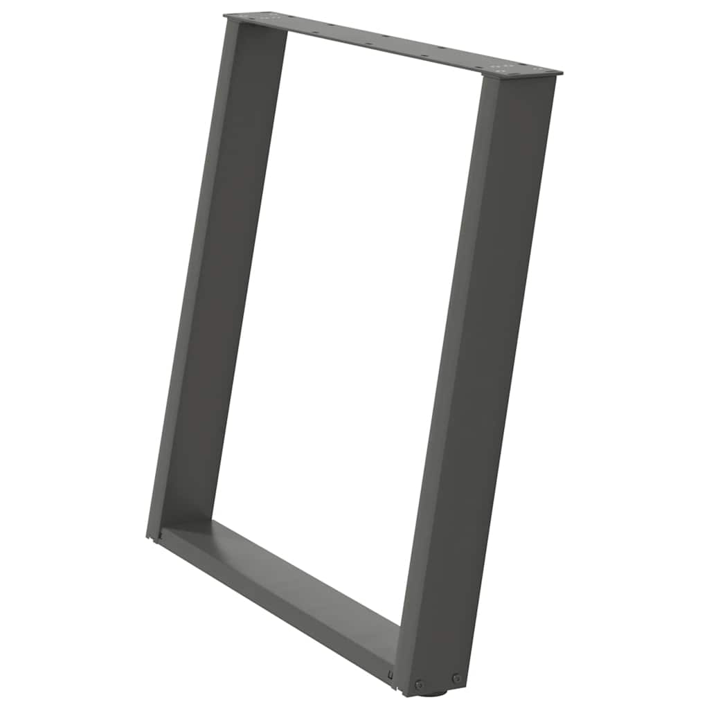Gambe per tavolo da pranzo a forma di U 2 pz Antracite 70x(72-73) cm Acciaio