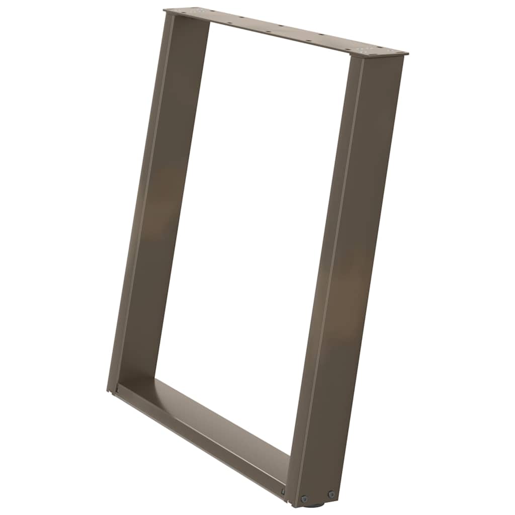 Gambe per tavolo da pranzo a forma di U 2 pz in acciaio naturale 70x(72-73) cm