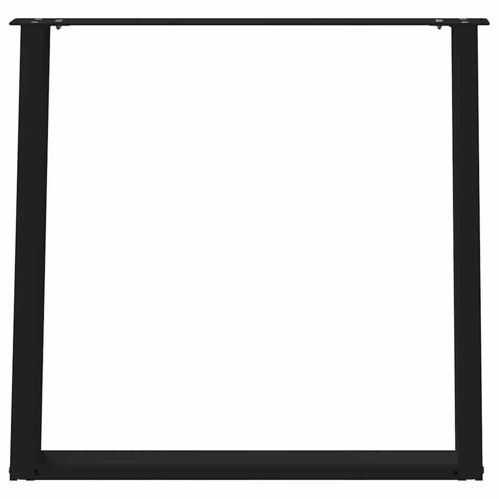 Gambe per tavolo da pranzo a forma di U 2 pz nere 80x(72-73) cm in acciaio