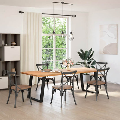 Gambe per tavolo da pranzo a forma di U 2 pz nere 80x(72-73) cm in acciaio