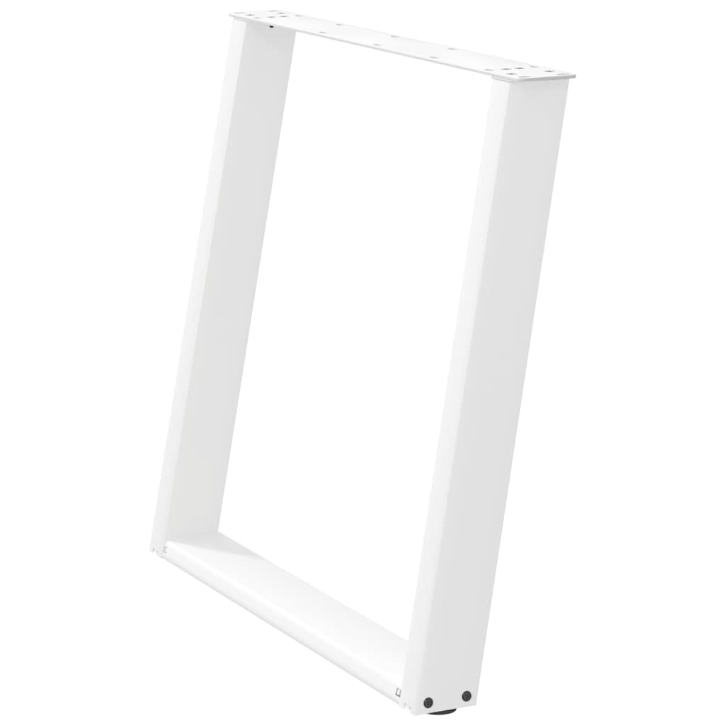 Gambe per tavolo da pranzo a forma di U 2 pz bianche 80x(72-73) cm in acciaio