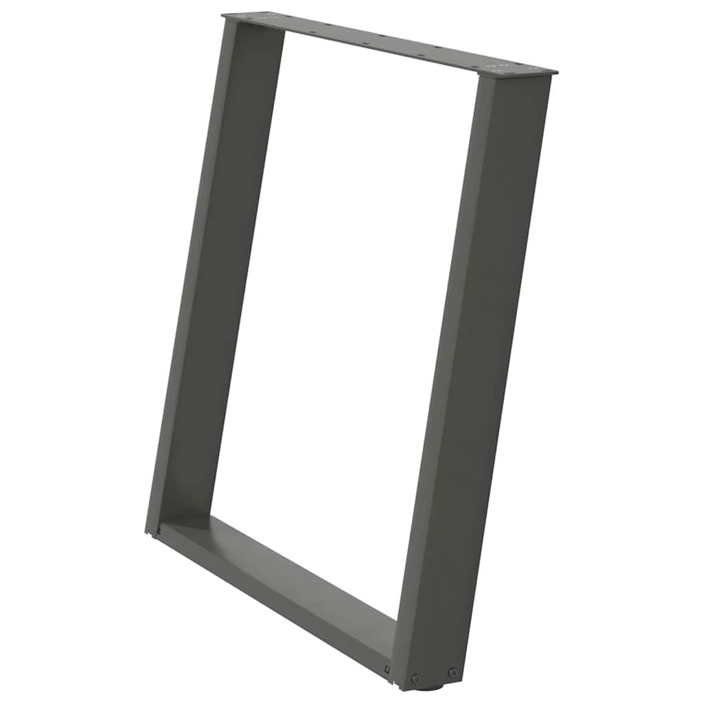 Gambe per tavolo da pranzo a forma di U 2 pz Antracite 80x(72-73) cm Acciaio