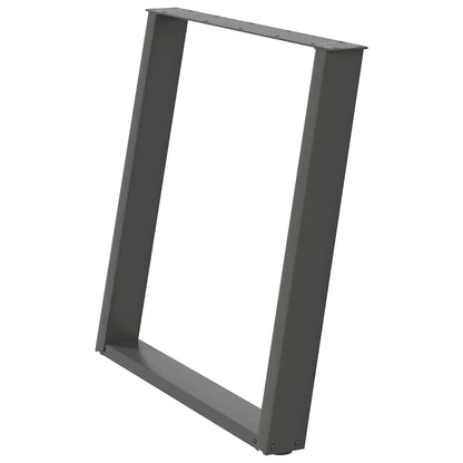 Gambe per tavolo da pranzo a forma di U 2 pz Antracite 80x(72-73) cm Acciaio