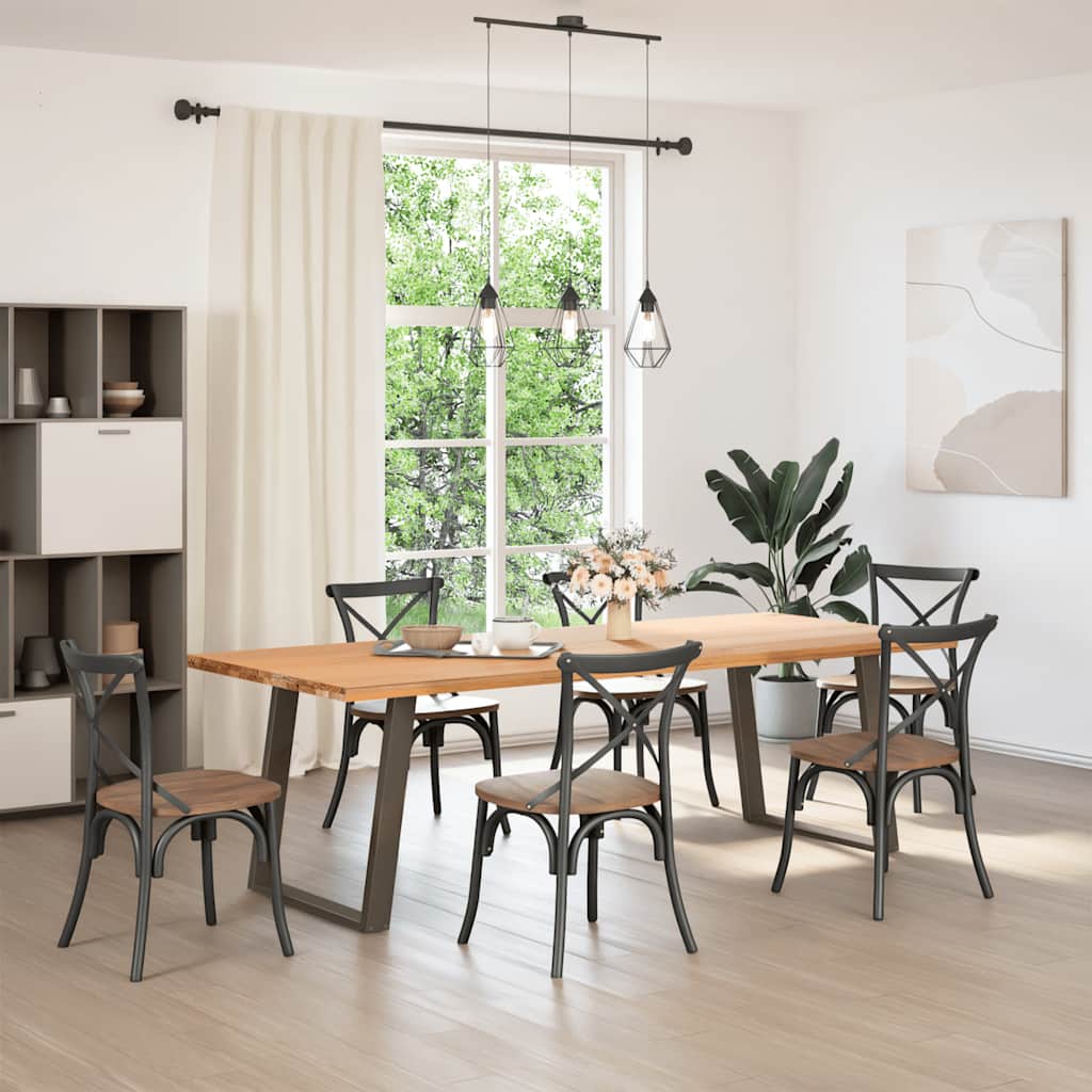 Gambe per tavolo da pranzo a forma di U 2 pz in acciaio naturale 80x(72-73) cm