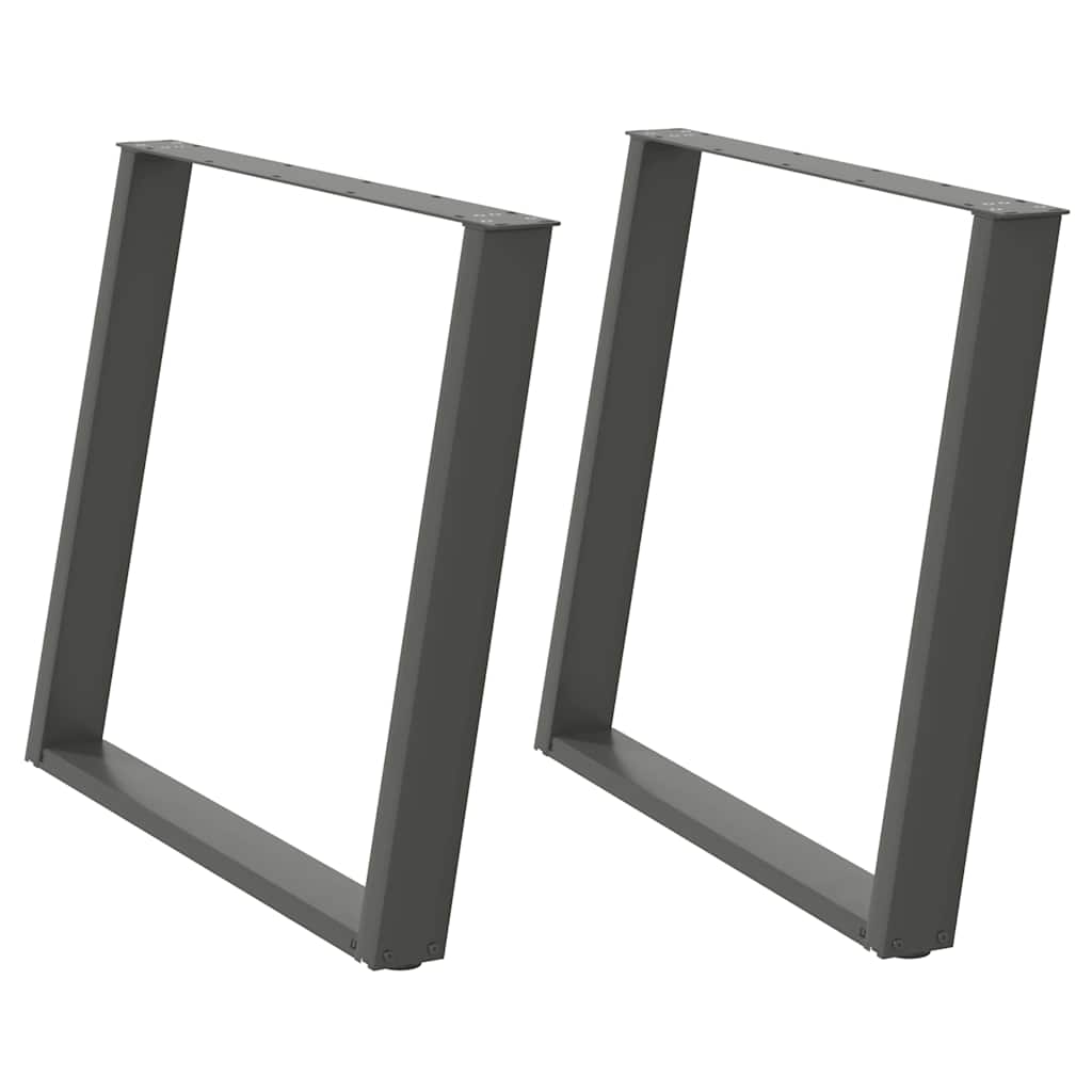 Gambe per tavolo da pranzo a forma di U 2 pz Antracite 90x(72-73) cm Acciaio
