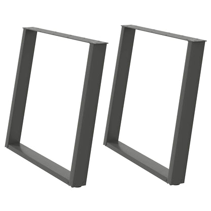 Gambe per tavolo da pranzo a forma di U 2 pz Antracite 90x(72-73) cm Acciaio
