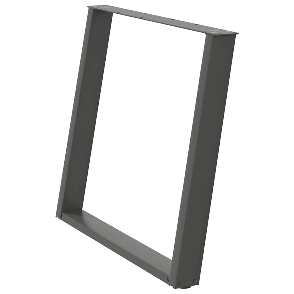 Gambe per tavolo da pranzo a forma di U 2 pz Antracite 90x(72-73) cm Acciaio