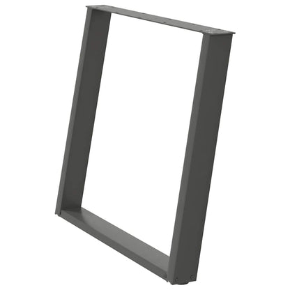 Gambe per tavolo da pranzo a forma di U 2 pz Antracite 90x(72-73) cm Acciaio