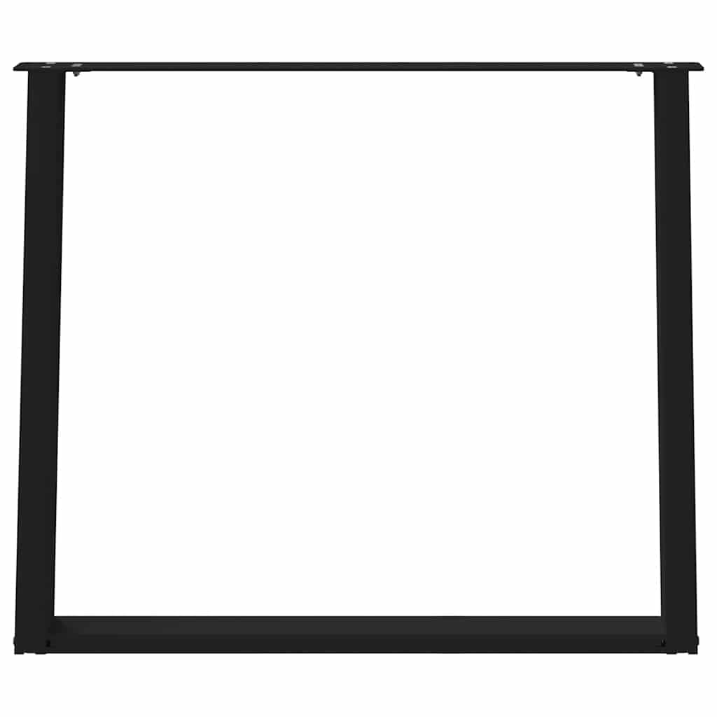 Gambe per tavolo da pranzo a forma di U 2 pz nere 100x(72-73) cm in acciaio
