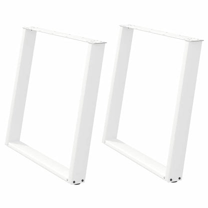 Gambe per tavolo da pranzo a forma di U 3 pz bianche 100x(72-73) cm in acciaio