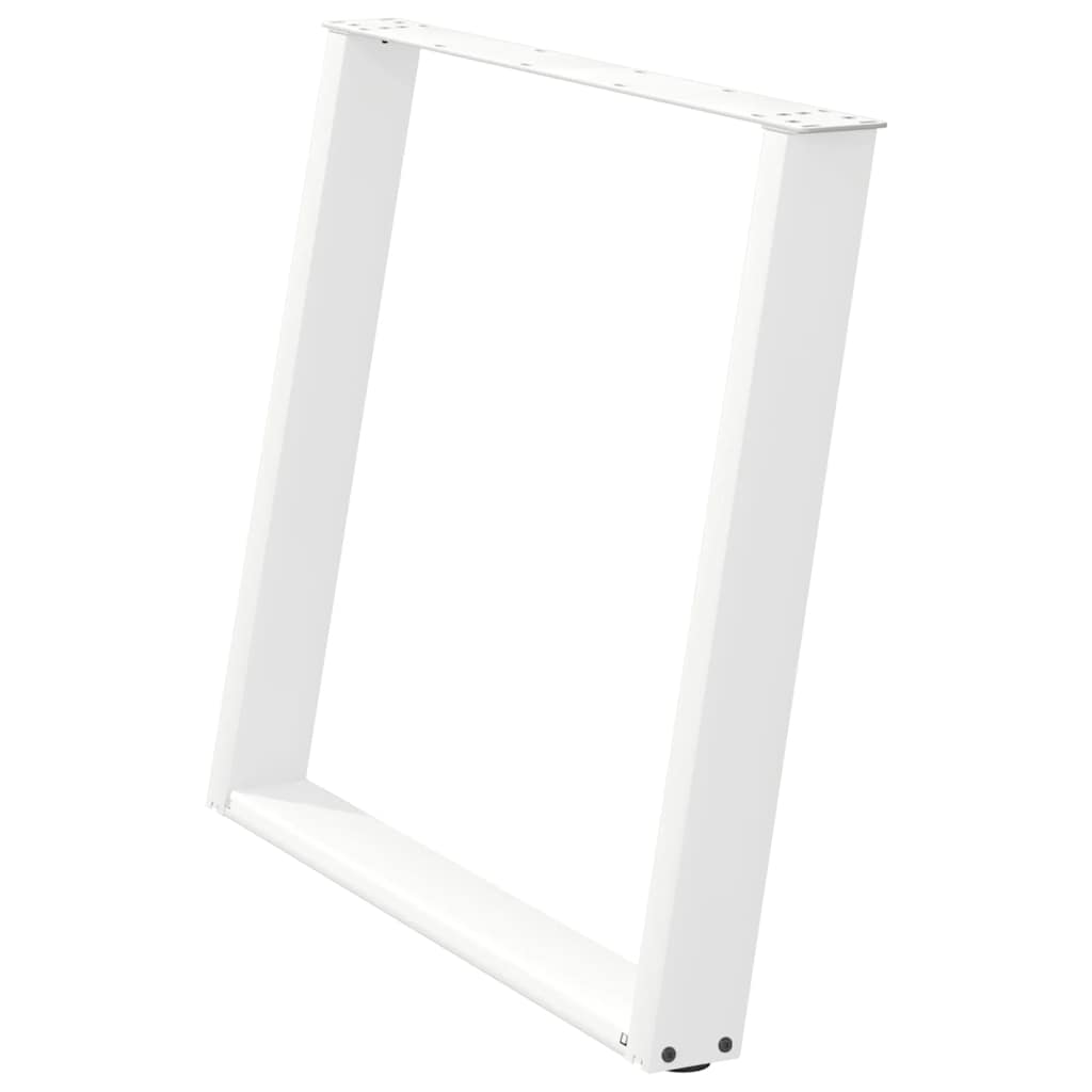 Gambe per tavolo da pranzo a forma di U 3 pz bianche 100x(72-73) cm in acciaio