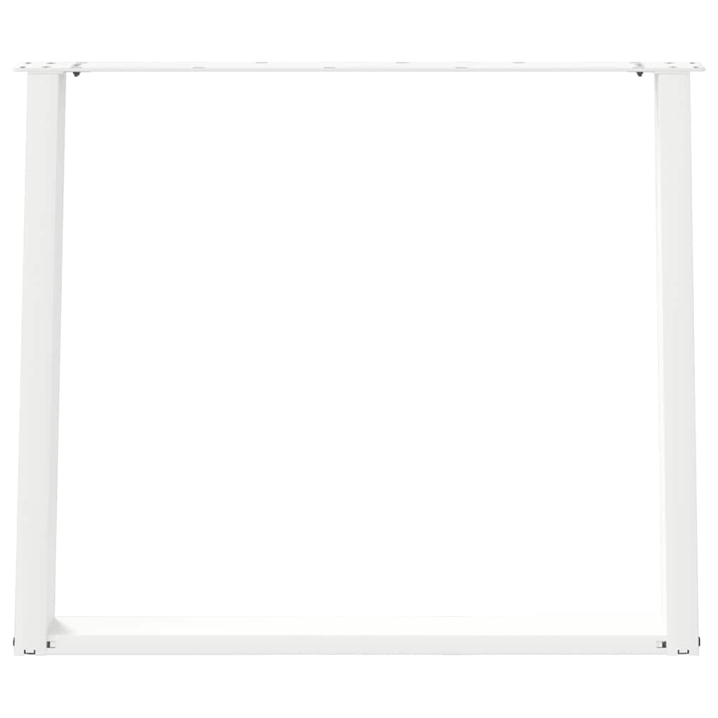 Gambe per tavolo da pranzo a forma di U 2 pz bianche 100x(72-73) cm in acciaio