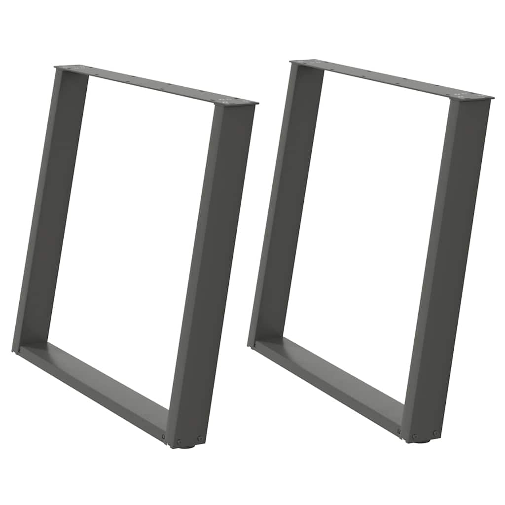 Gambe per tavolo da pranzo a forma di U 2 pz Antracite 100x(72-73) cm Acciaio