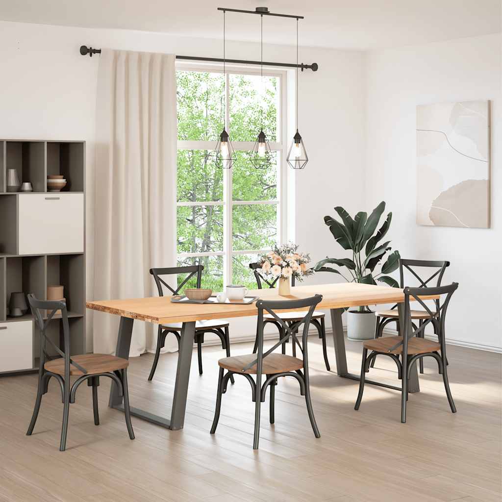 Gambe per tavolo da pranzo a forma di U 2 pz Antracite 100x(72-73) cm Acciaio
