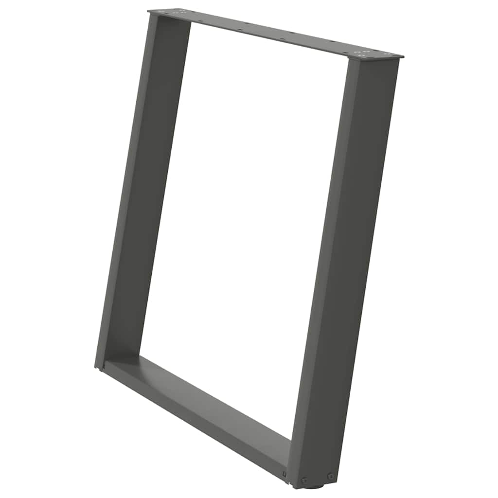 Gambe per tavolo da pranzo a forma di U 3 pz Antracite 100x(72-73) cm Acciaio
