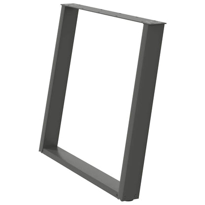 Gambe per tavolo da pranzo a forma di U 3 pz Antracite 100x(72-73) cm Acciaio