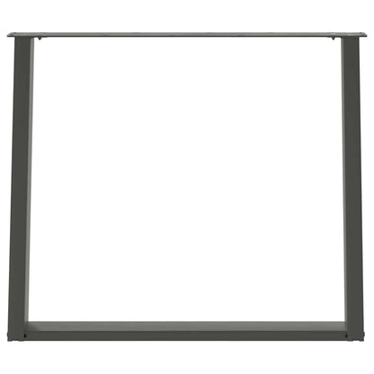 Gambe per tavolo da pranzo a forma di U 2 pz Antracite 100x(72-73) cm Acciaio