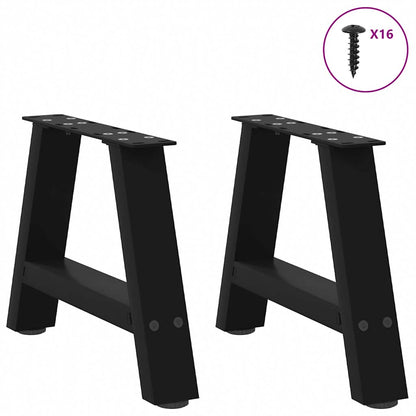 Gambe per Tavolino da CaffÃ¨ a Forma di A 2 pz Nere 30x(30-31) cm Acciaio