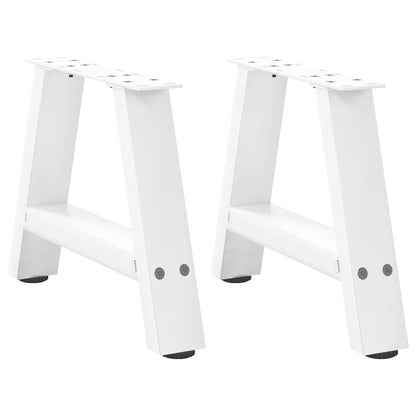 Gambe per Tavolino da CaffÃ¨ a Forma di A 2 pz Bianche 30x(30-31) cm Acciaio