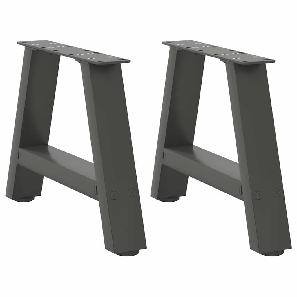 Gambe per Tavolino da CaffÃ¨ a Forma di A 2 pz Antracite 30x(30-31) cm Acciaio