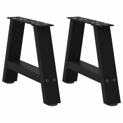 Gambe per Tavolino da Caffè a Forma di A 2 pz Nere 40x(30-31) cm Acciaio