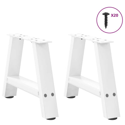 Gambe per Tavolino da CaffÃ¨ a Forma di A 2 pz Bianche 40x(30-31) cm Acciaio